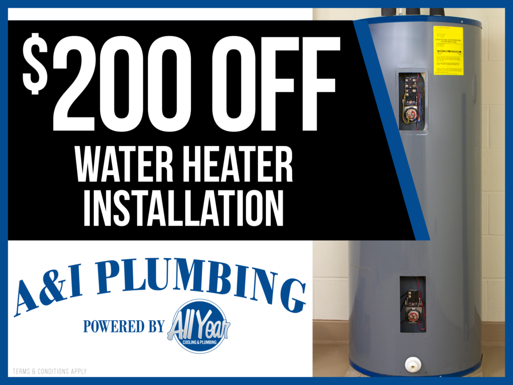 $200 off water heater installation coupon.